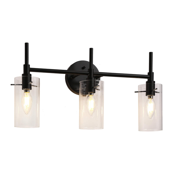 Luriven 3-Light Black Bathroom Vanity Light