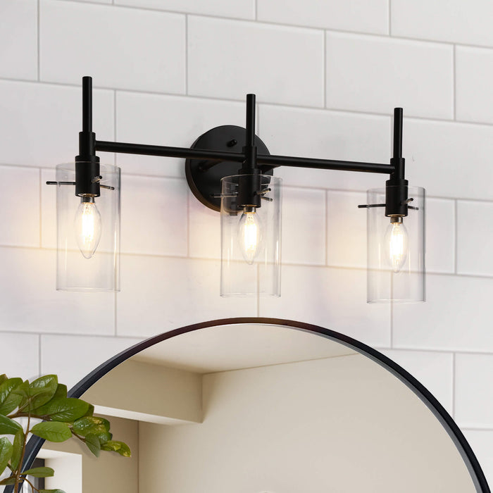 Luriven 3-Light Black Bathroom Vanity Light