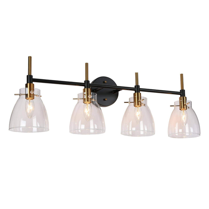 Aviana 4-Light Black Bathroom Vanity Light