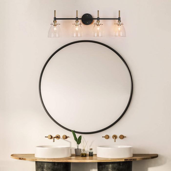 Aviana 4-Light Black Bathroom Vanity Light