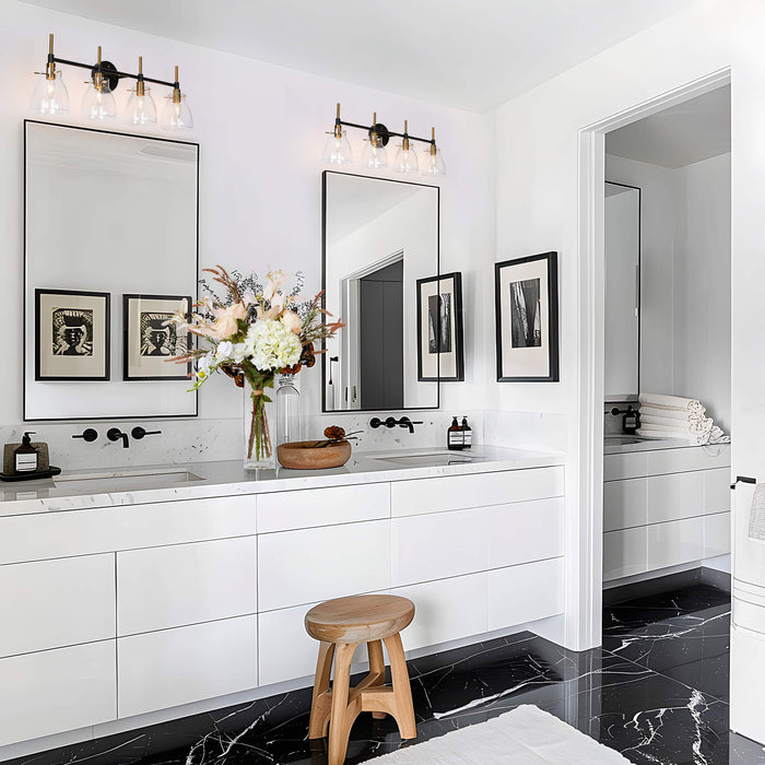 Aviana 4-Light Black Bathroom Vanity Light