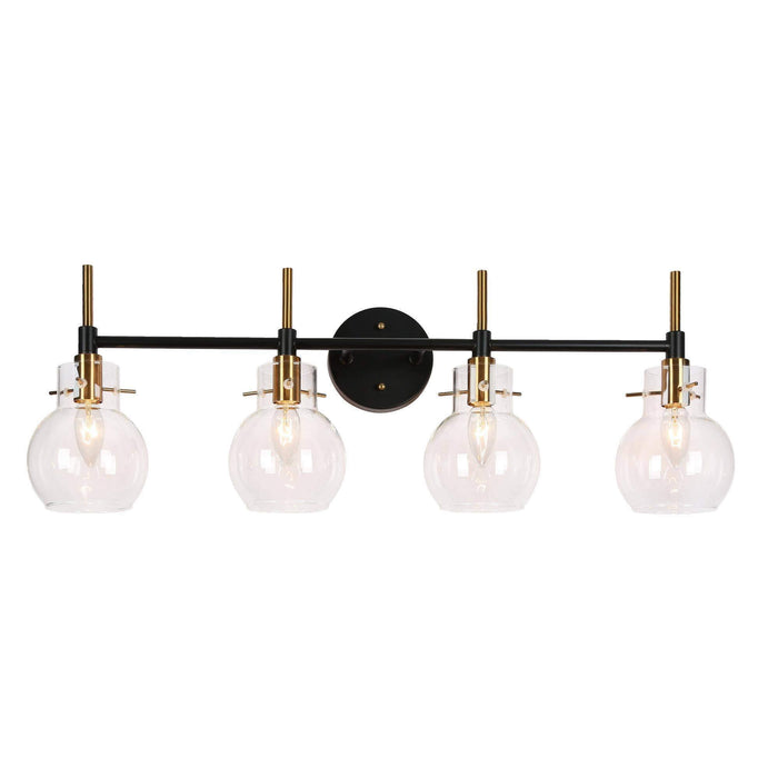 Augitis 4-Light Black and Brass Bathroom Vanity Light