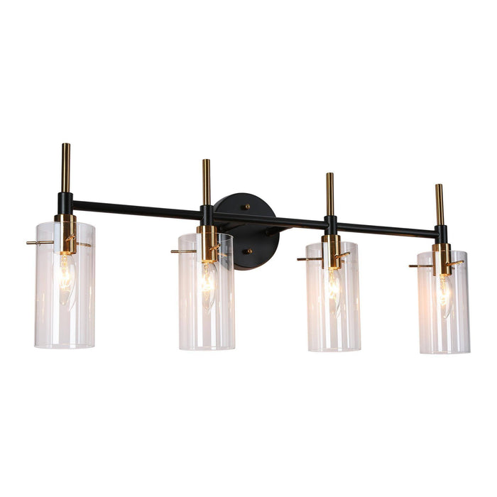 Crasina 4-Light Black And Brass Vanity Lights