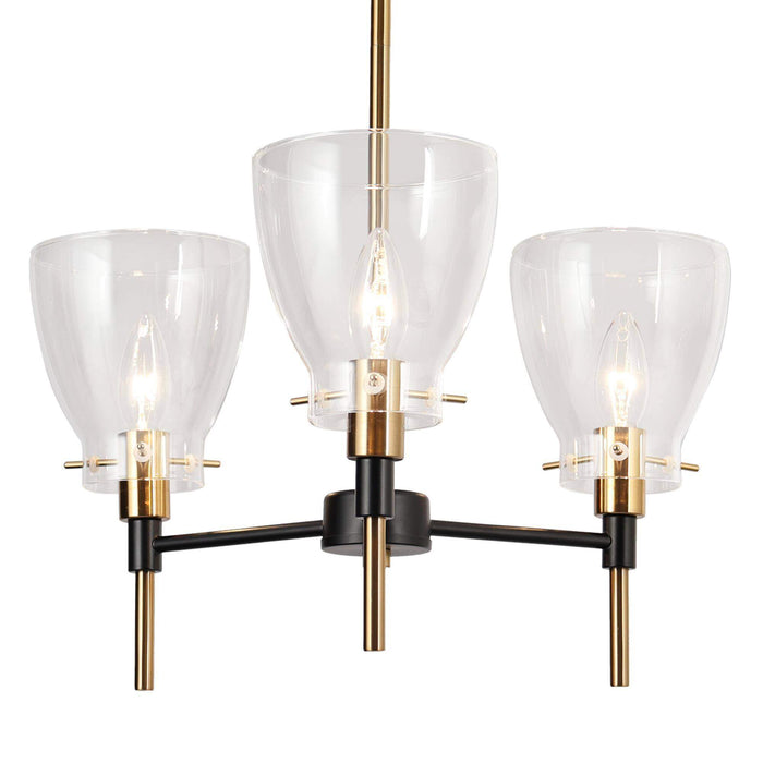 Aviana 3-Light Black and Brass Chandelier