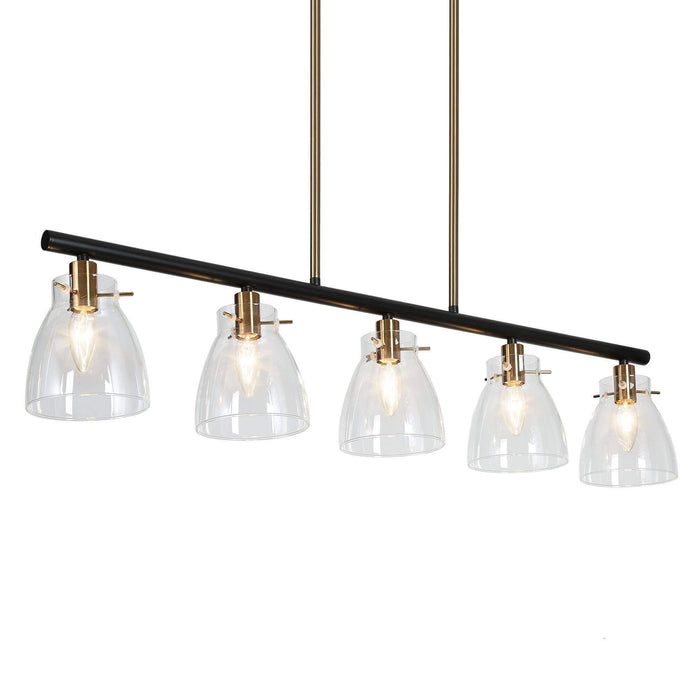Aviana 5-Light Black and Brass Island Light