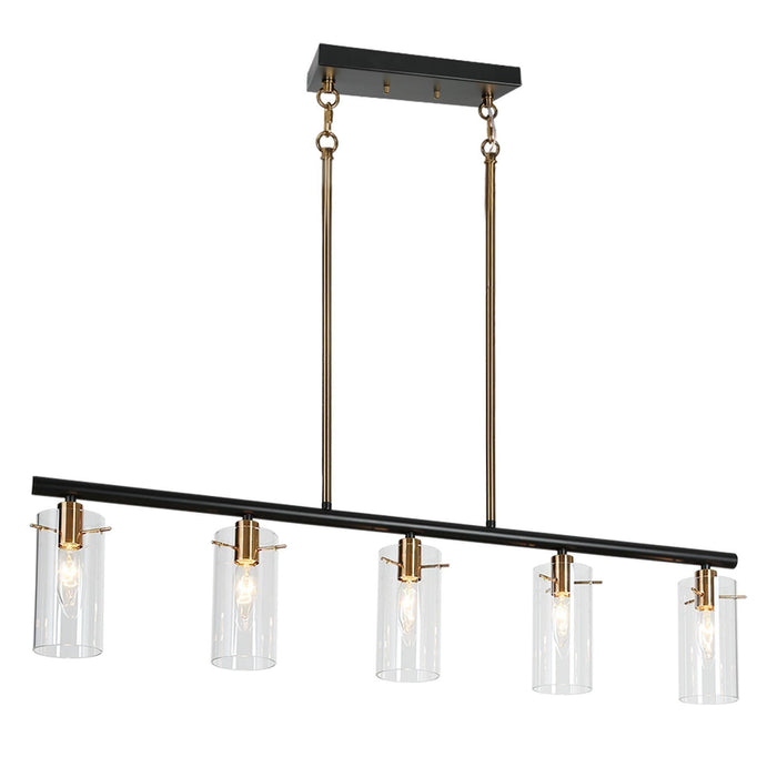 Crasina 5-Light Black and Brass Island Lights