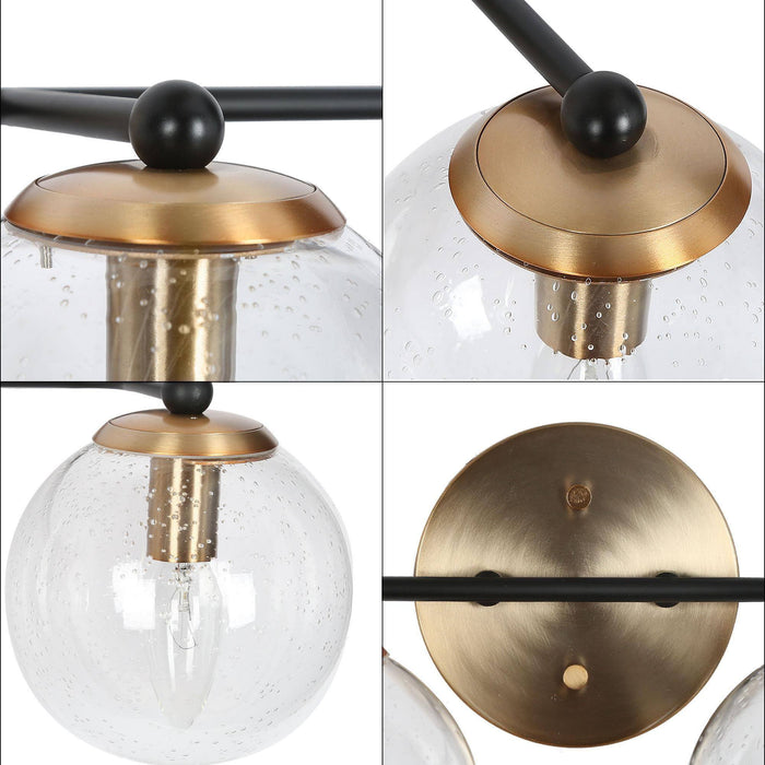 Vellic 2-Light Black and Brass Bathroom Vanity Light