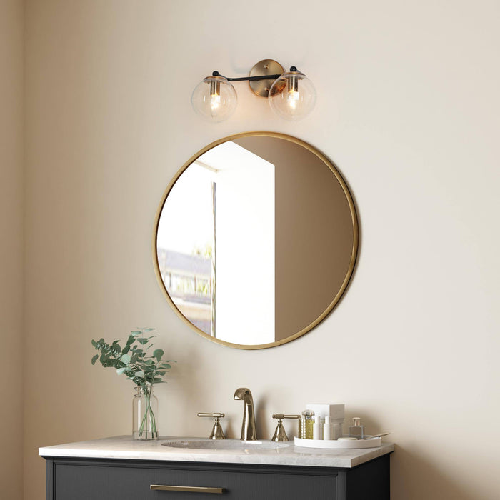 Vellic 2-Light Black and Brass Bathroom Vanity Light