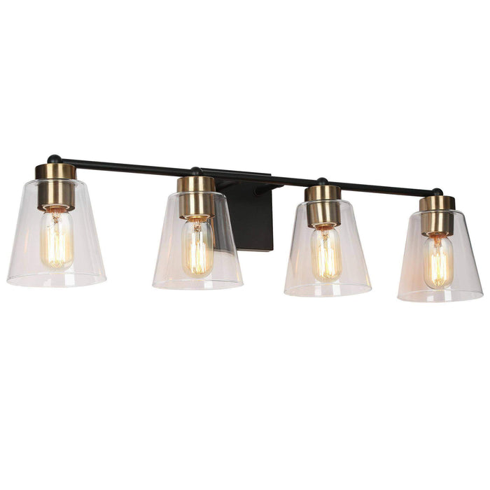 Zyrelis 1-Light Black and Brass Bathroom Vanity Light