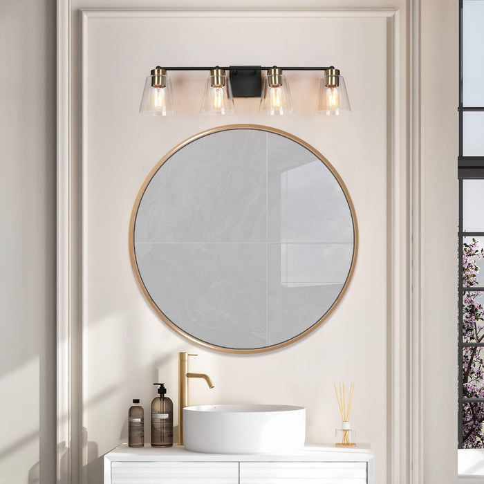 Zyrelis 1-Light Black and Brass Bathroom Vanity Light