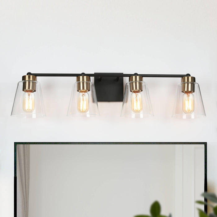 Zyrelis 1-Light Black and Brass Bathroom Vanity Light