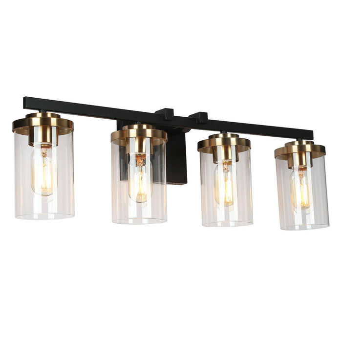 Mystil 4-Light Black And Brass Vanity Lights