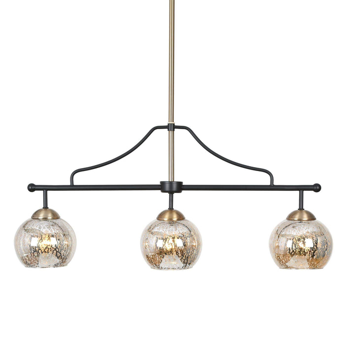Deuday 3-Light Black And Brass Island Light