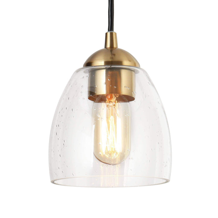 Kerwin 1-Light Black and Brass Pendant Light
