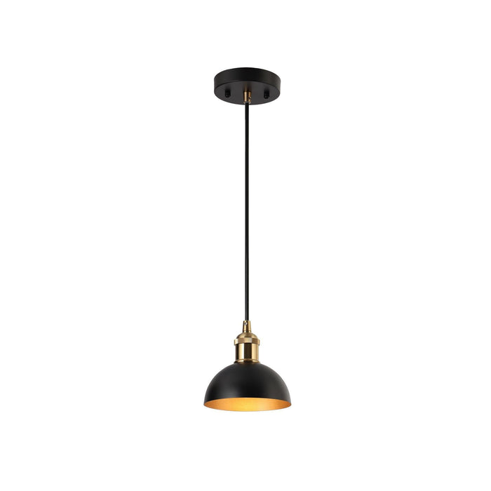Nephru 1-Light Black and Brass Pendant Lights