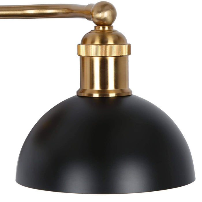 Nephru 2-Light Black and Brass Bathroom Vanity Light