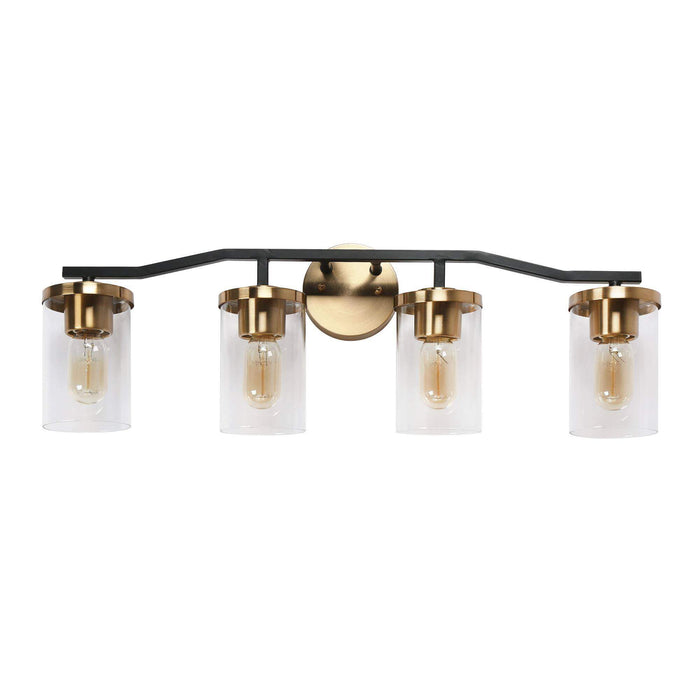 Carrony 4-Light Black and Brass Bathroom Vanity Light