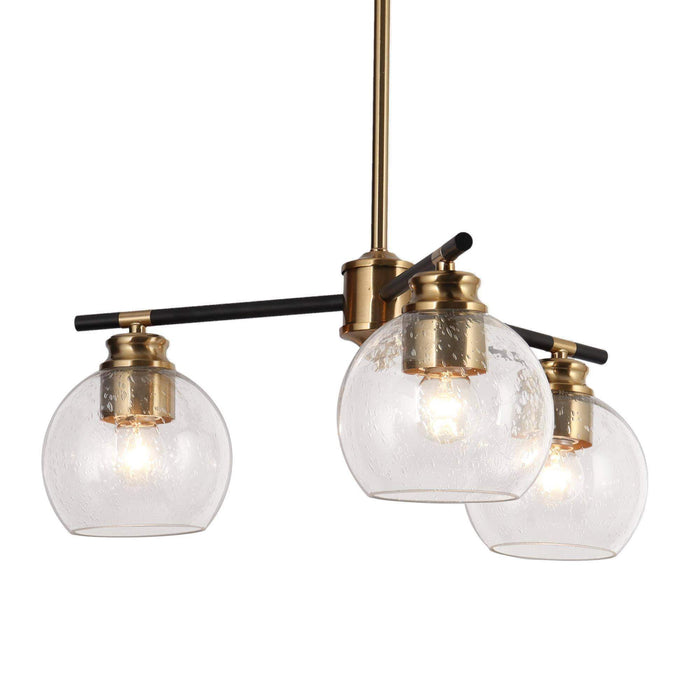 Amiry 3-Light Black and Brass Chandelier