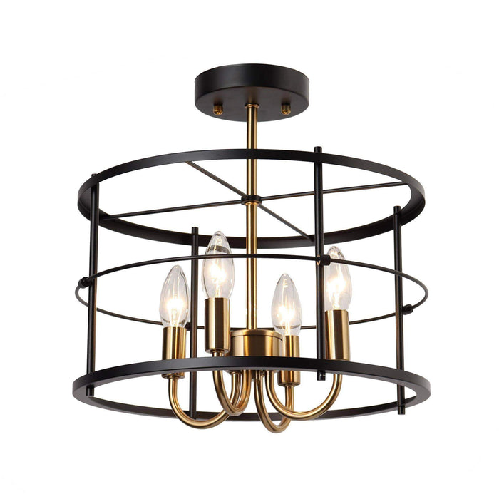 Whimra 4-Light Gold Semi-Flush Mount Light