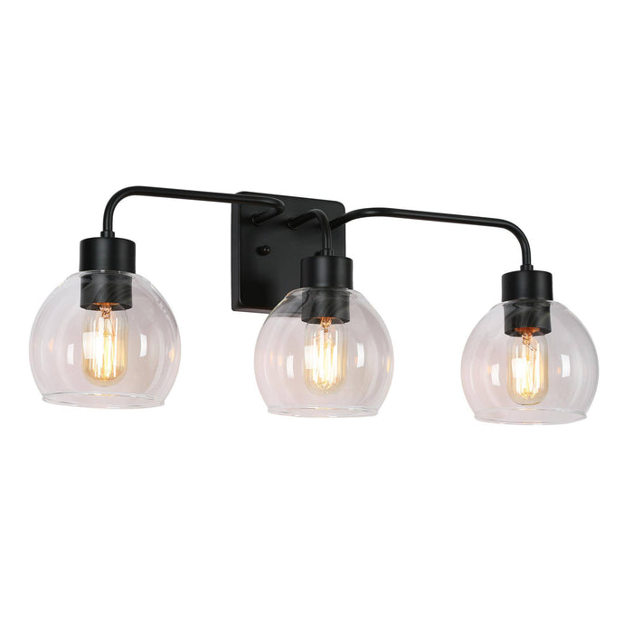 Fanasia 3-Light Black Bathroom Vanity Lights