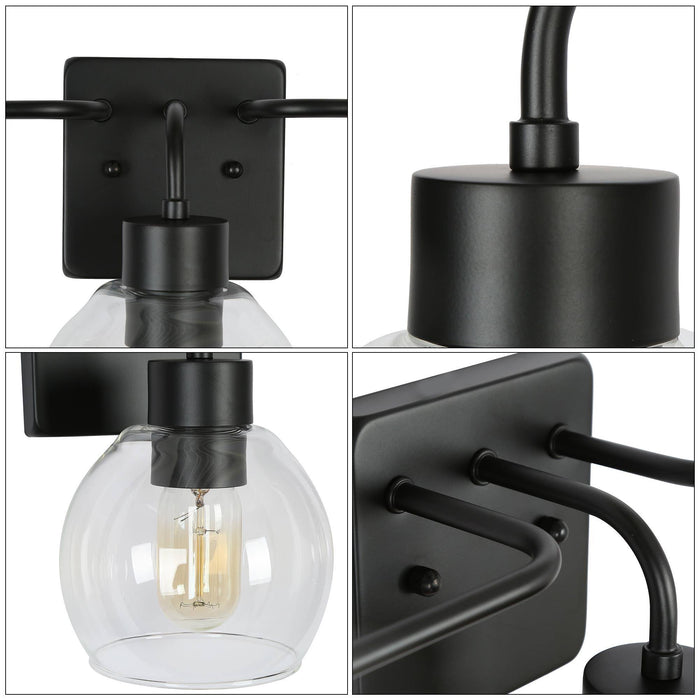 Fanasia 3-Light Black Bathroom Vanity Light