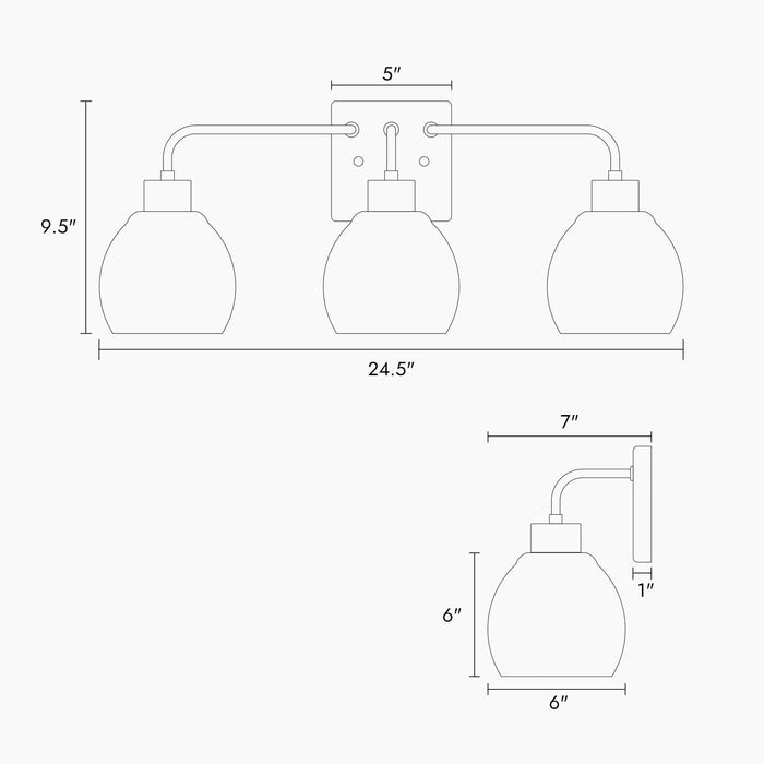 Bresily 3-Light Gold Bathroom Vanity Light