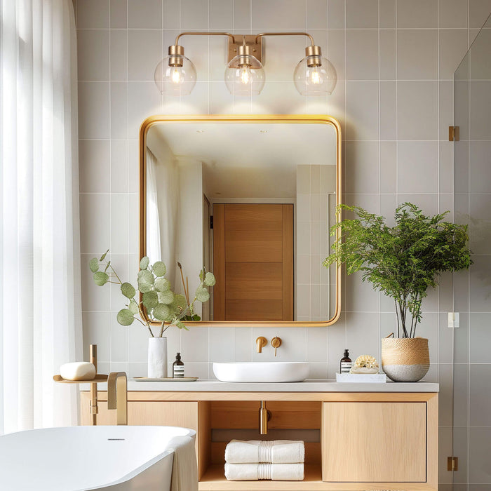 Bresily 3-Light Gold Bathroom Vanity Light