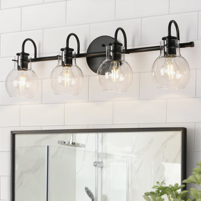 Pleiara 4-Light Black Bathroom Vanity Light