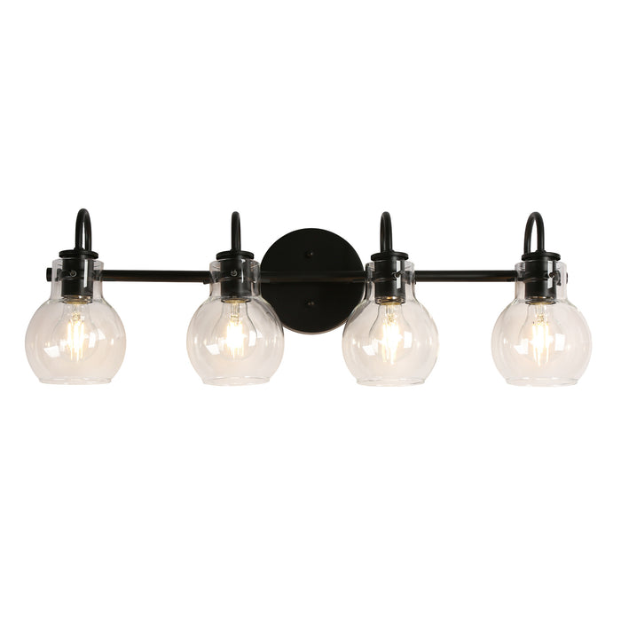Pleiara 4-Light Black Bathroom Vanity Light