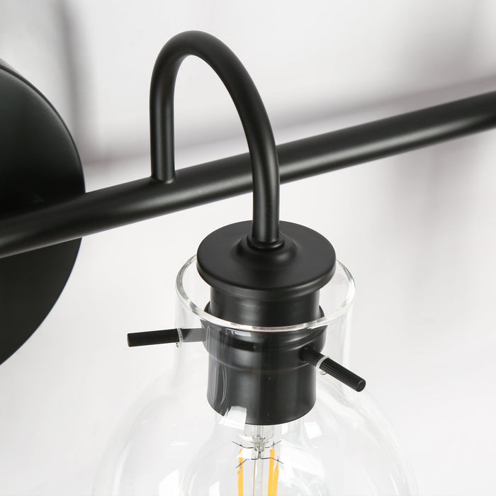 Pleiara 4-Light Black Bathroom Vanity Light