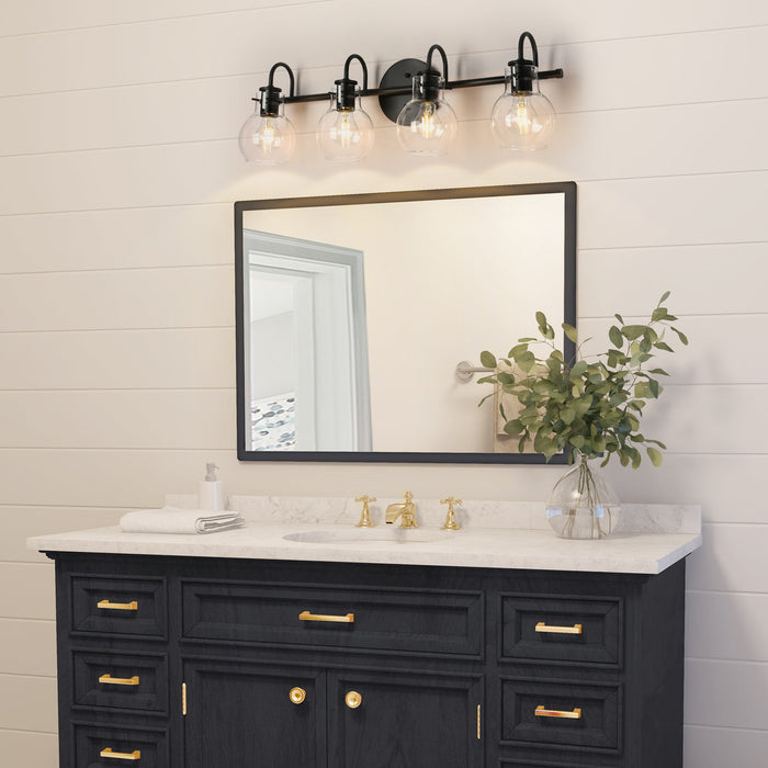 Pleiara 4-Light Black Bathroom Vanity Light