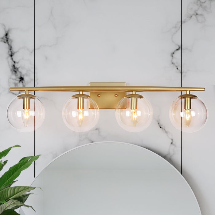 Kiselle 4-Light Gold Bathroom Vanity Light