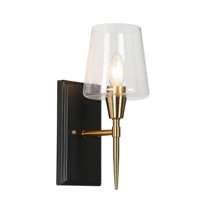 Sanant 1-Light Black and Brass Wall Sconce