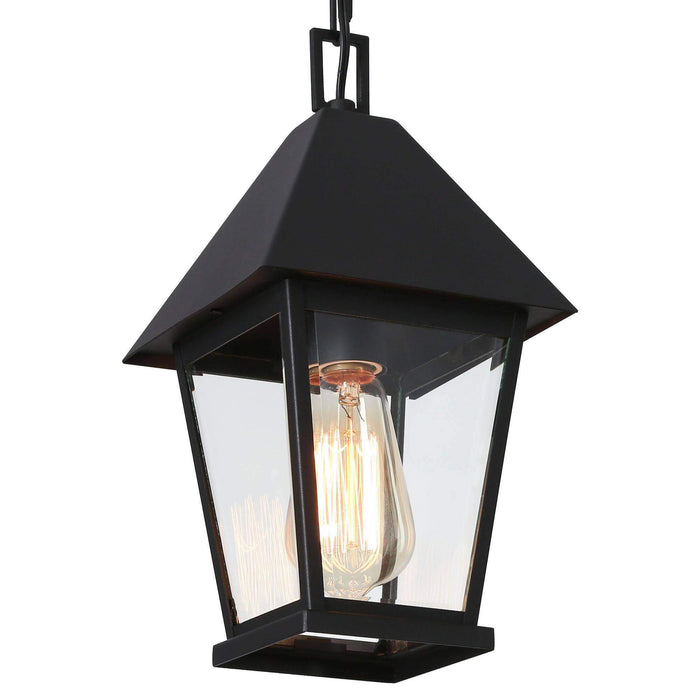 Qirvona 1-Light Black Outdoor Pendant Light