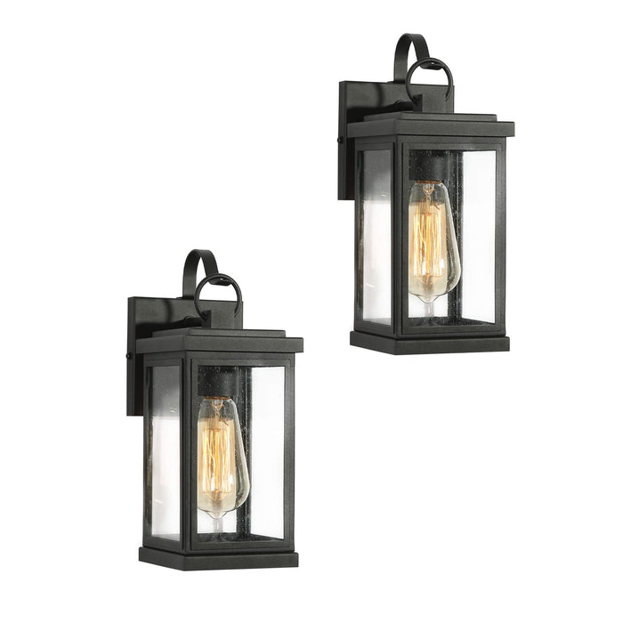 Phalina 1-Light Black Outdoor Wall Lights Set of 2