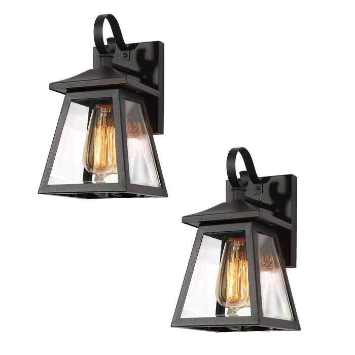 Azoria 1-Light Black Outdoor Wall Lights Set of 2