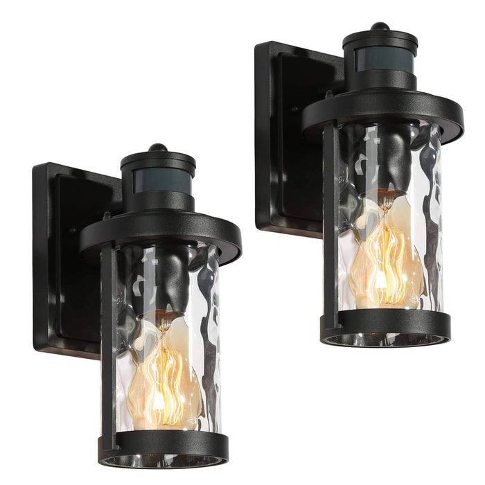 Zorlin 1-Light Black Outdoor Wall Lights Set of 2