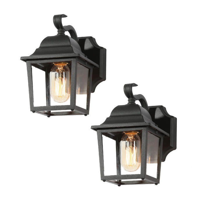 Skubia 1-Light Black Outdoor Wall Lights Set of 2