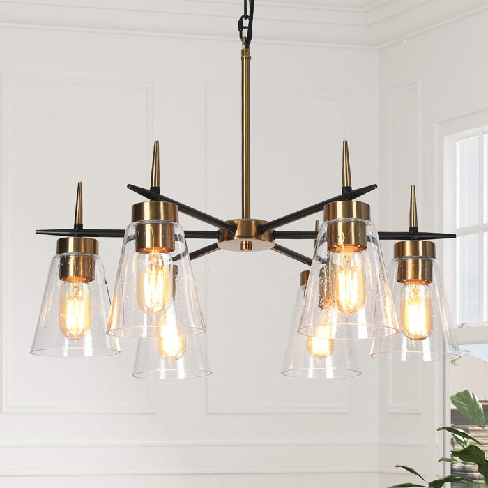 Grofir 6-Light Black and Brass Chandelier