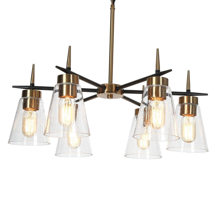 Grofir 6-Light Black and Brass Chandelier
