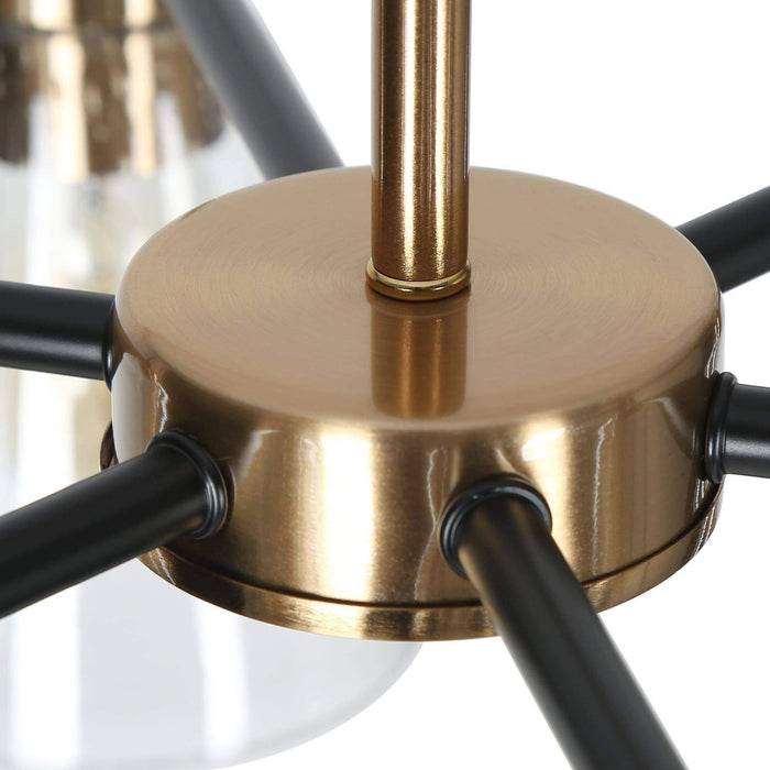 Grofir 6-Light Black and Brass Chandelier