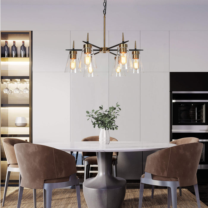 Grofir 6-Light Black and Brass Chandelier