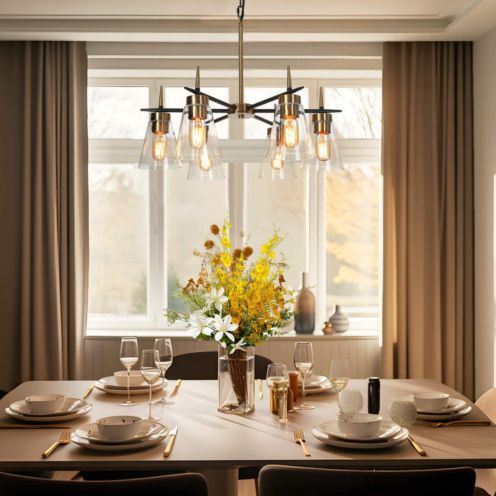 Grofir 6-Light Black and Brass Chandelier