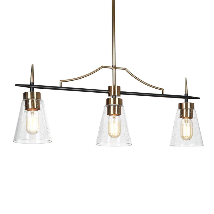 Grofir 3-Light Black and Brass Island Light