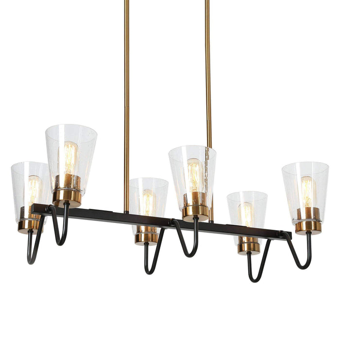 Neil 6-Light Black and Brass Island Light
