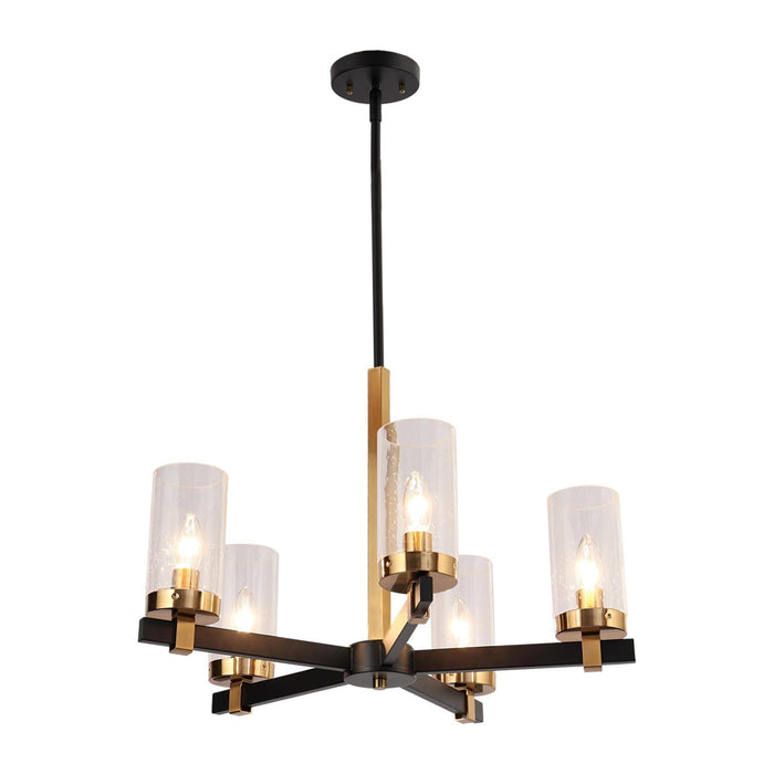 Sean 5-Light Black and Brass Chandeliers