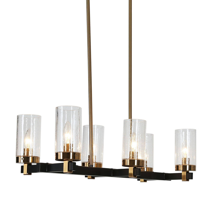 Sean 6-Light Black and Brass Island Light