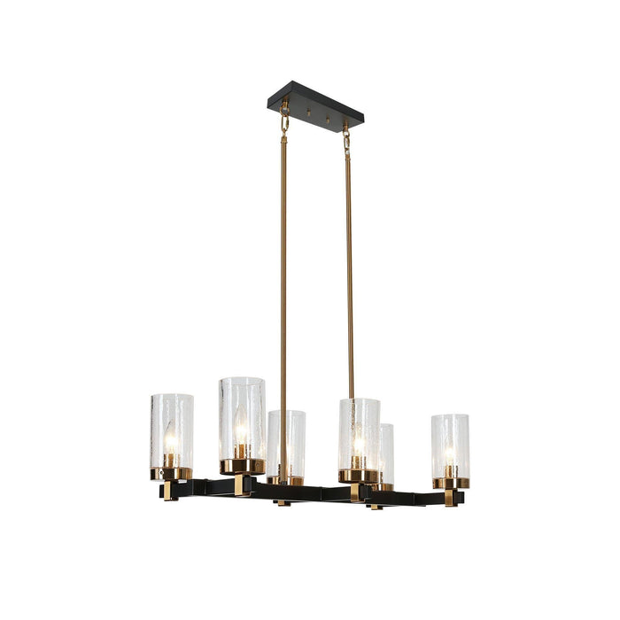 Sean 6-Light Black and Brass Island Lights