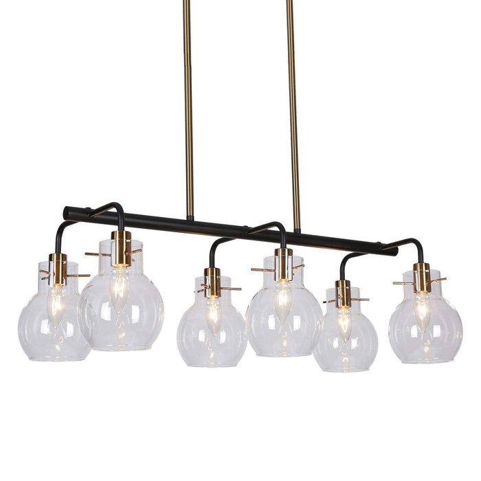 Augitis 6-Light Black and Brass Island Light