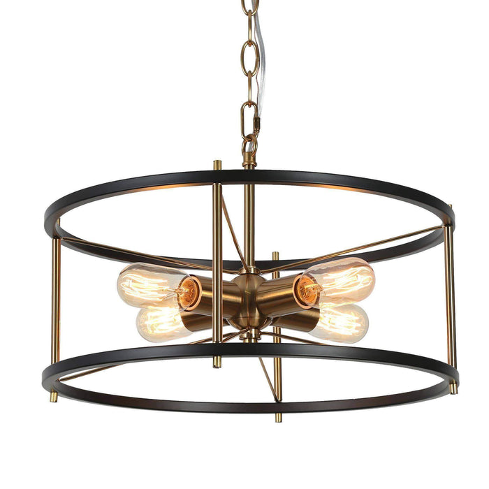 Lerkris 4-Light Black and Brass Chandelier